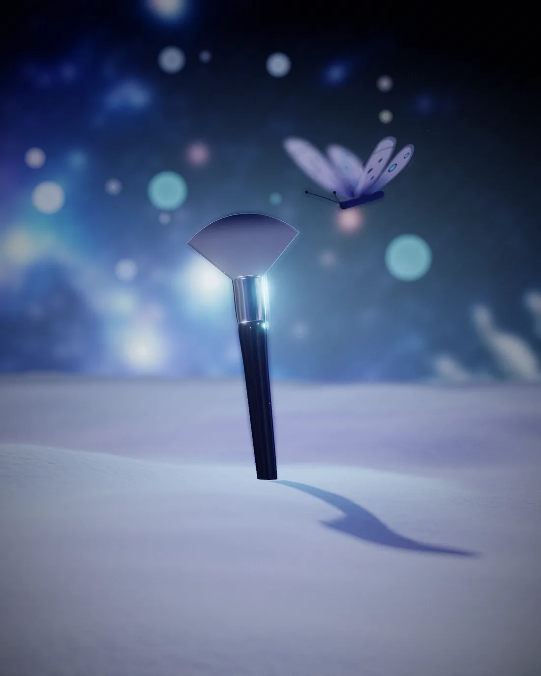 Silver Fan Brush